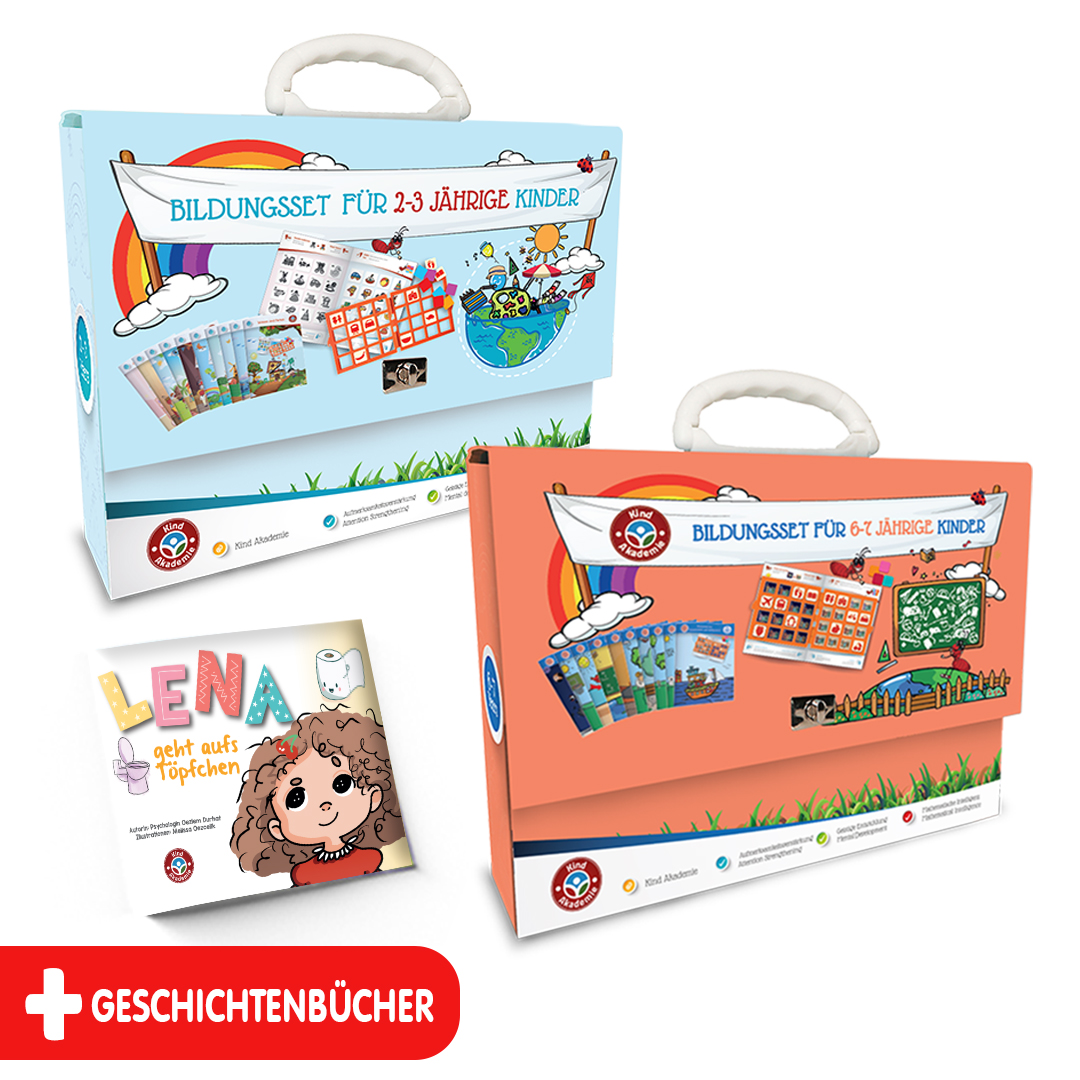 Kampagnenpaket der Kind Akademie für 2-3 und 6-7 Jährige dazu 1 Geschichtenbuch