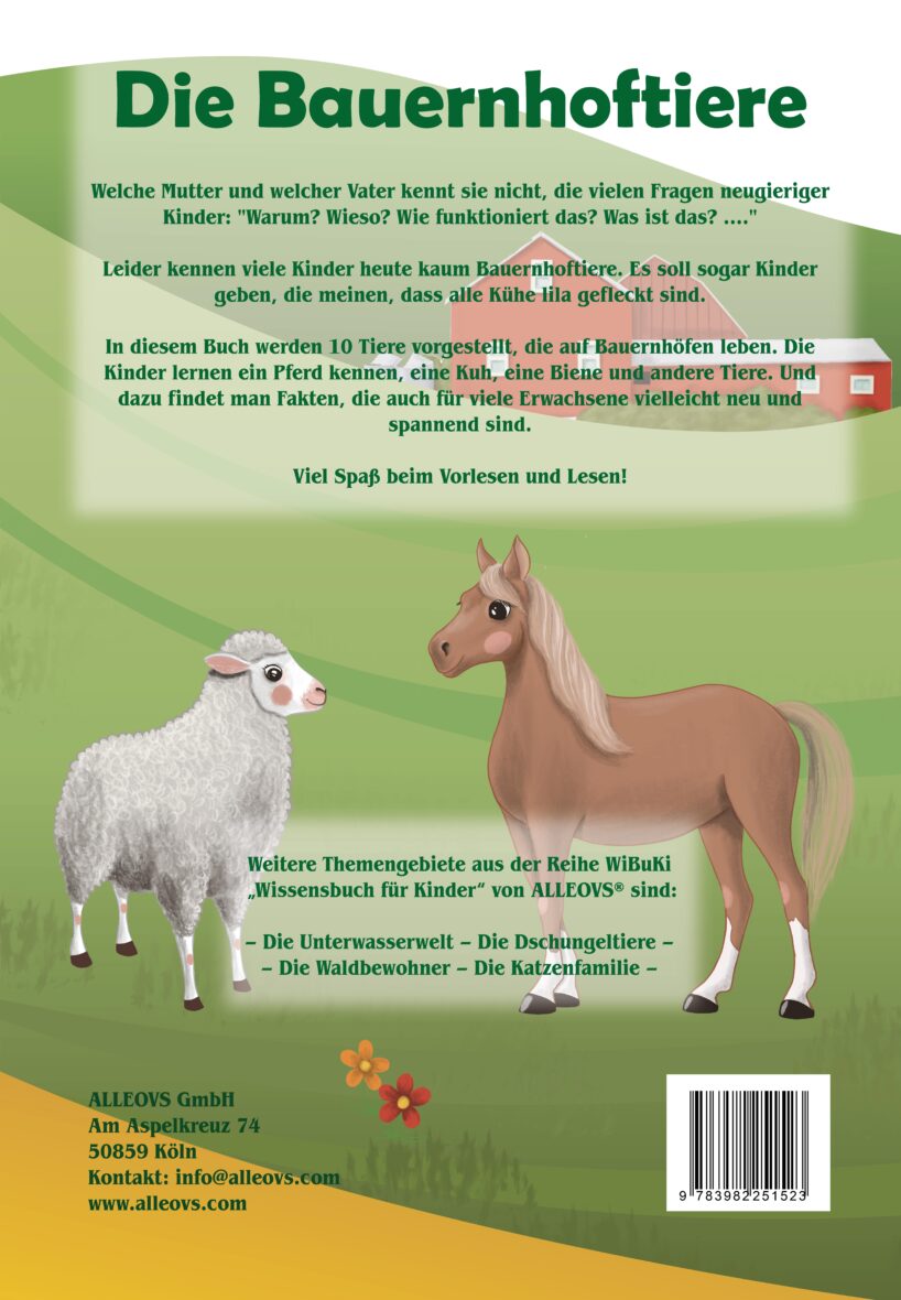 WiBuKi Wissensbuch für Kinder – Die Bauernhoftiere_Rückseite